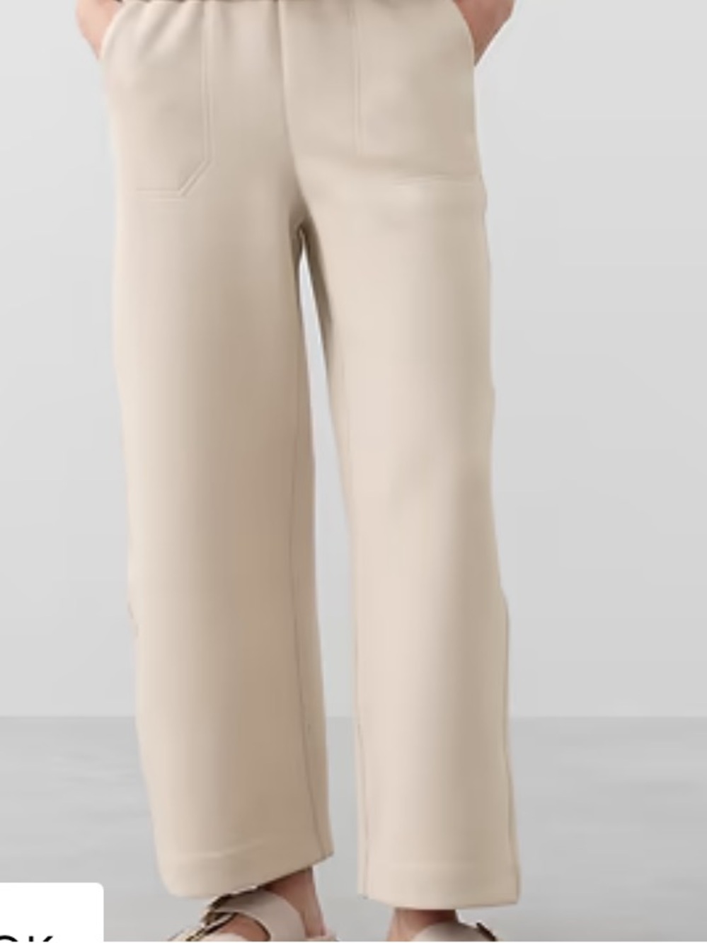 NWT Banana Republic Wide-Leg Pull-On Pants in Light Beige - Picture 4 of 12